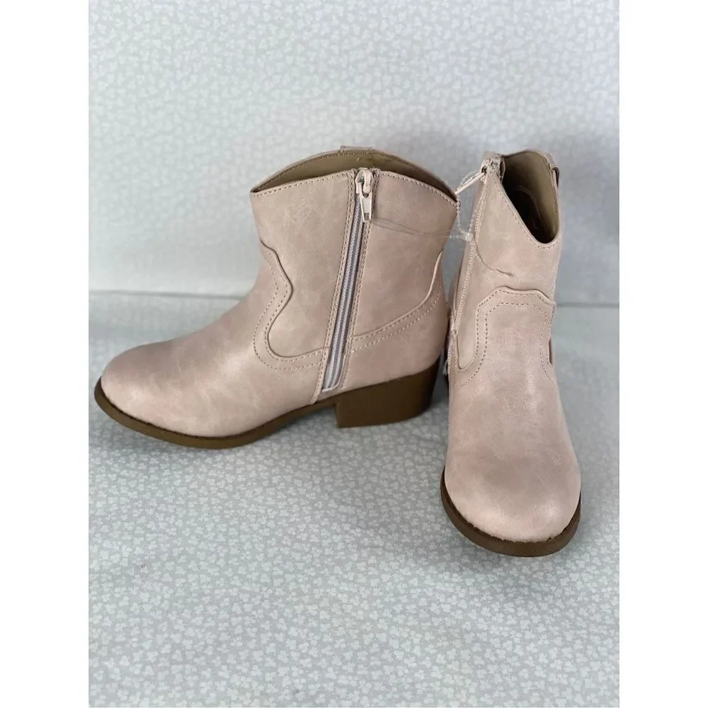 JellyPop Girls 3M Kacey Boots - Blush Color with Glitter Cutout Design